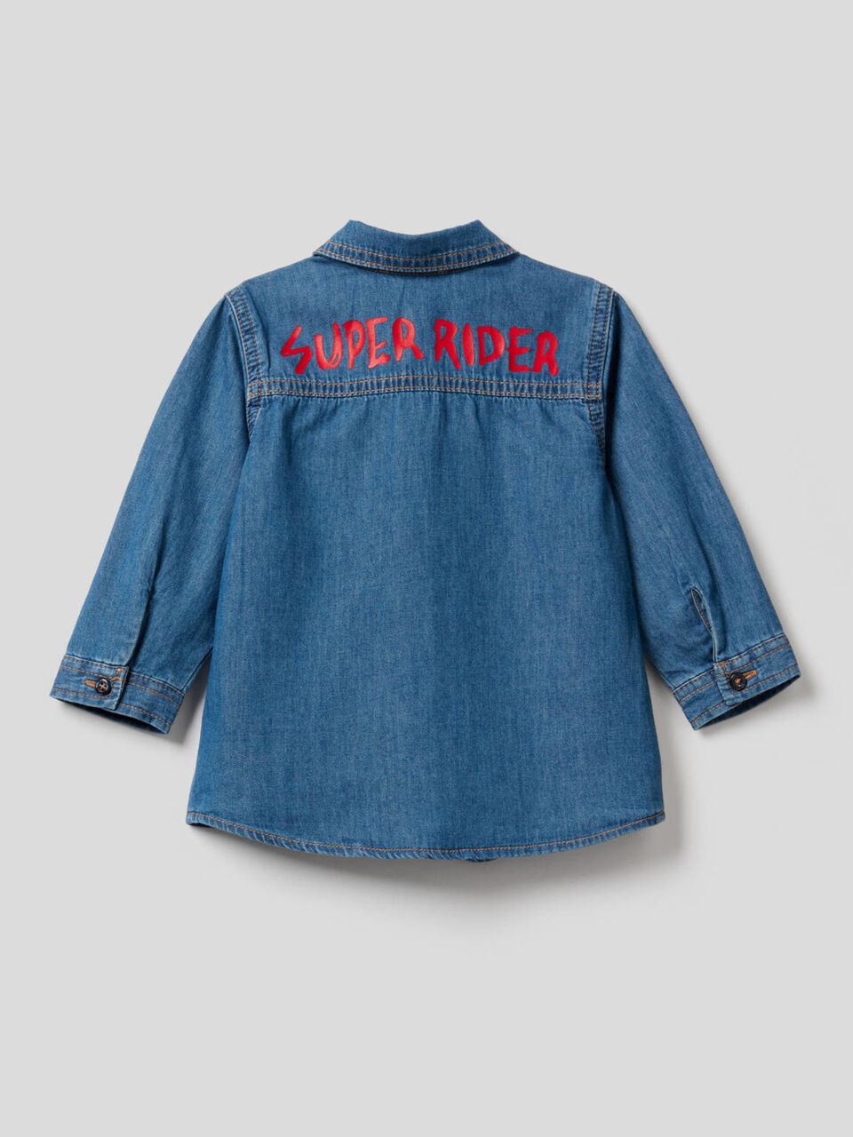 Jean shirt in 100% lightweight cotton image number 2