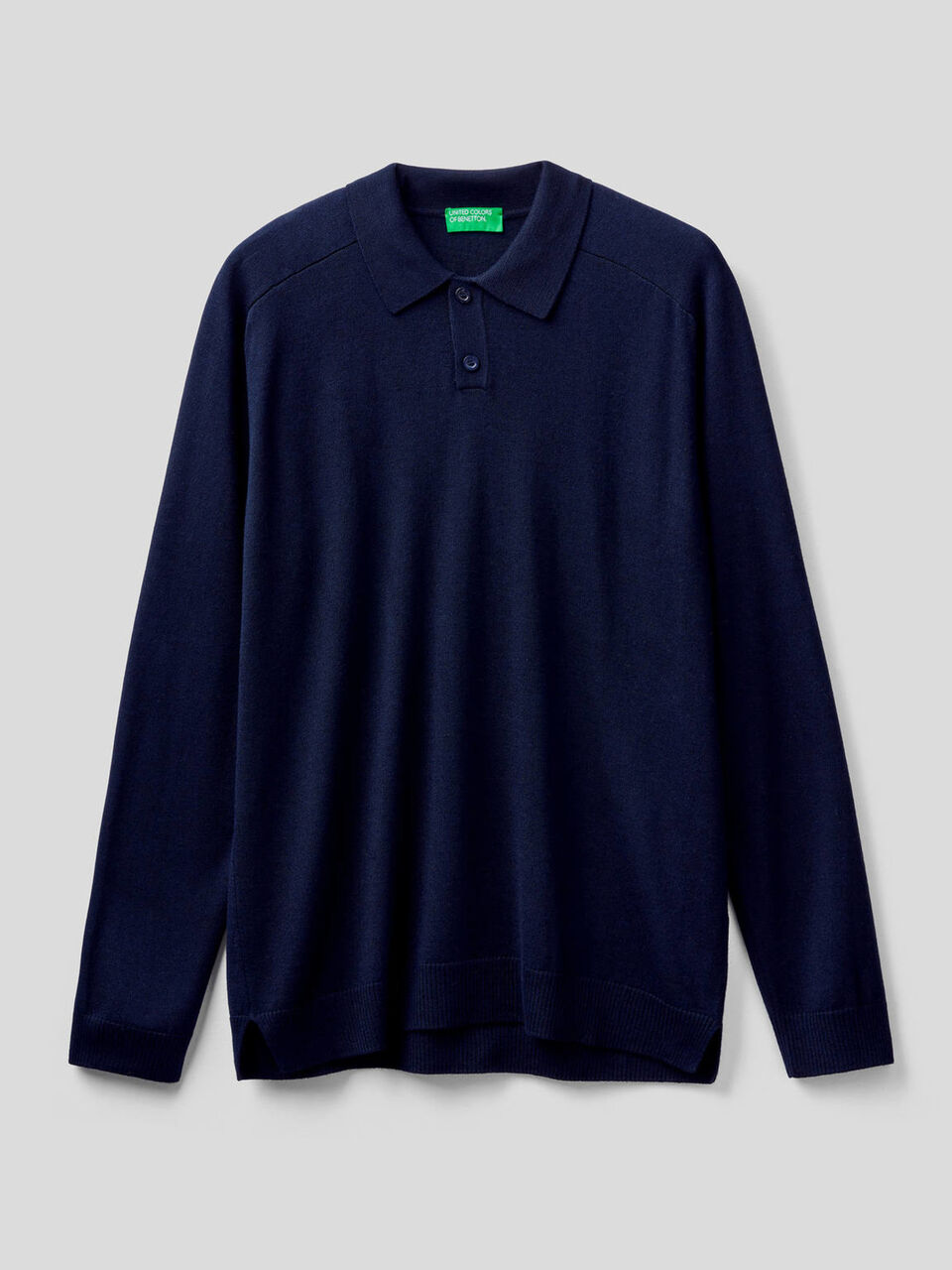 Long sleeve knit polo image number 1