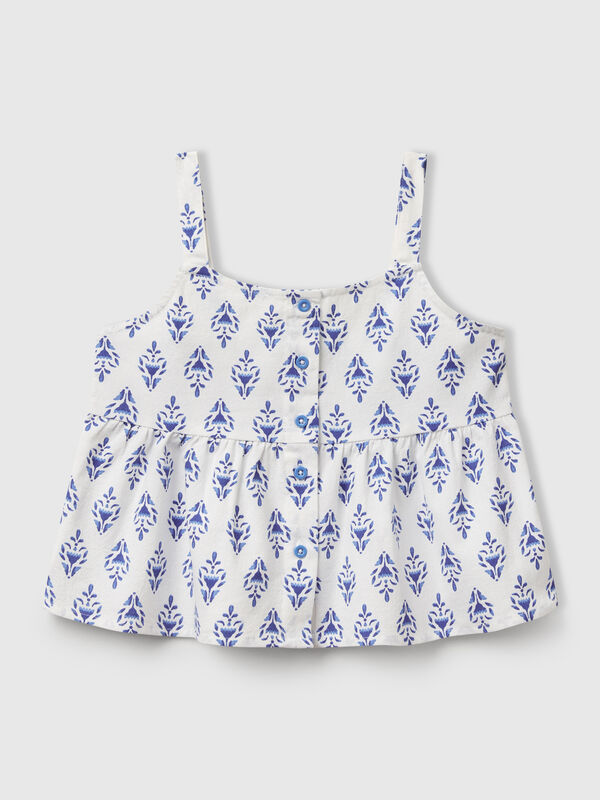 Patterned top in pure cotton Junior Girl