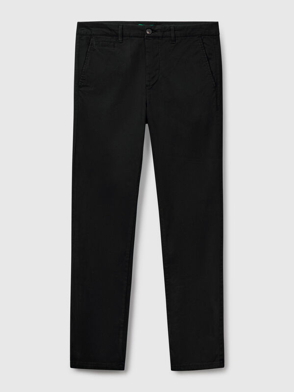 Black slim fit chino Men