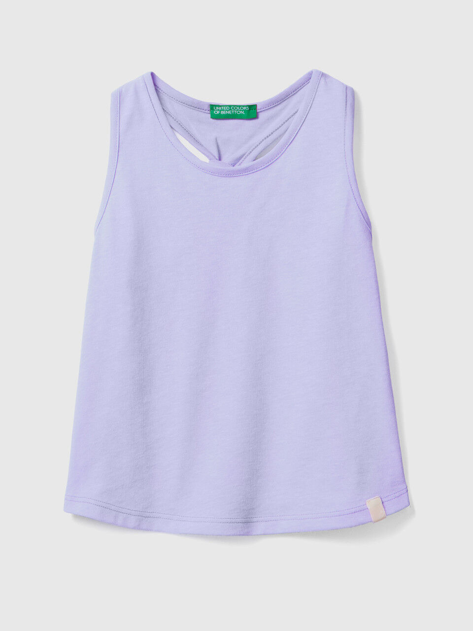 Tank top with back knot in recycled fabric