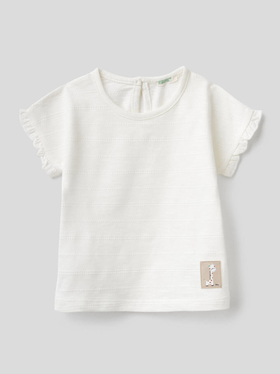 T-shirt in pure cotton with rouches image number 1
