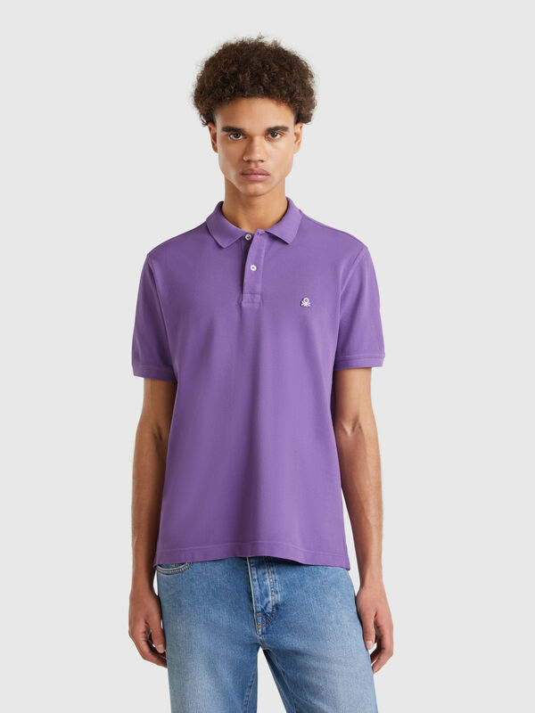 Purple regular fit polo Men