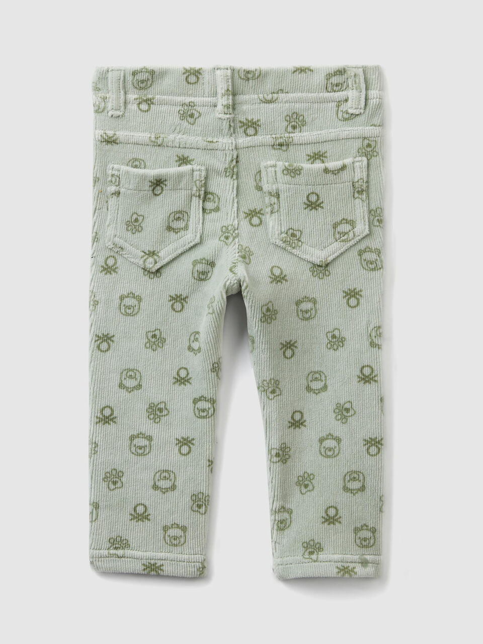 Printed ribbed trousers image number 2