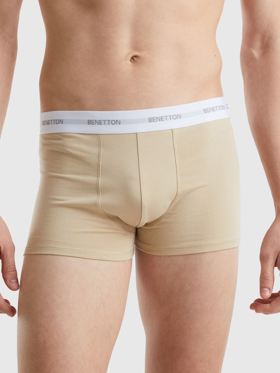 Beige boxers in stretch organic cotton