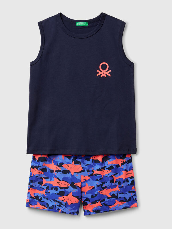 Pyjamas with shark print Junior Boy