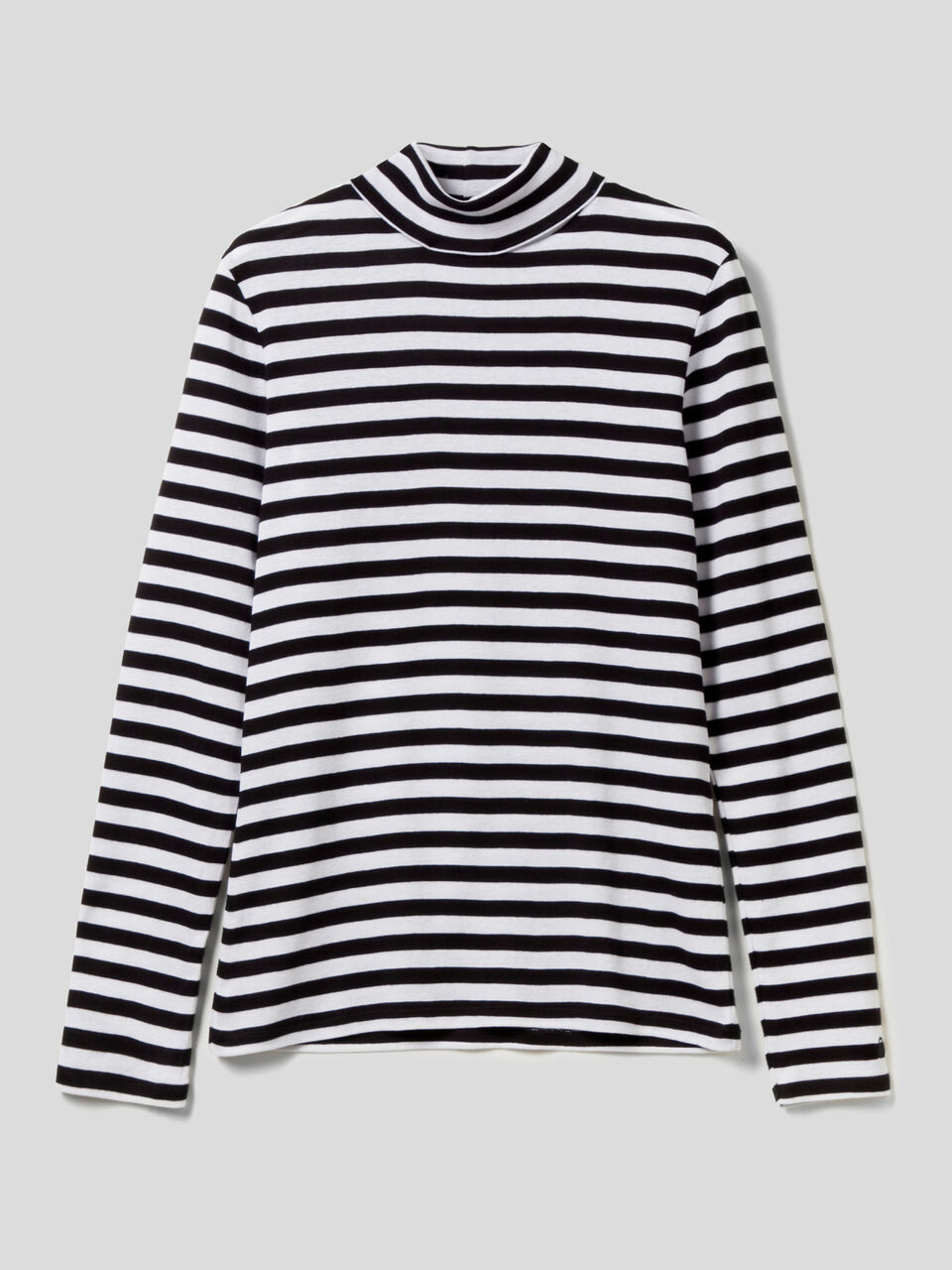 Striped turtleneck t-shirt image number 1