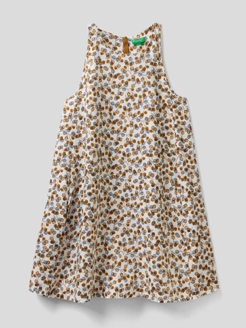 Dress in pattern print 100% linen image number 1