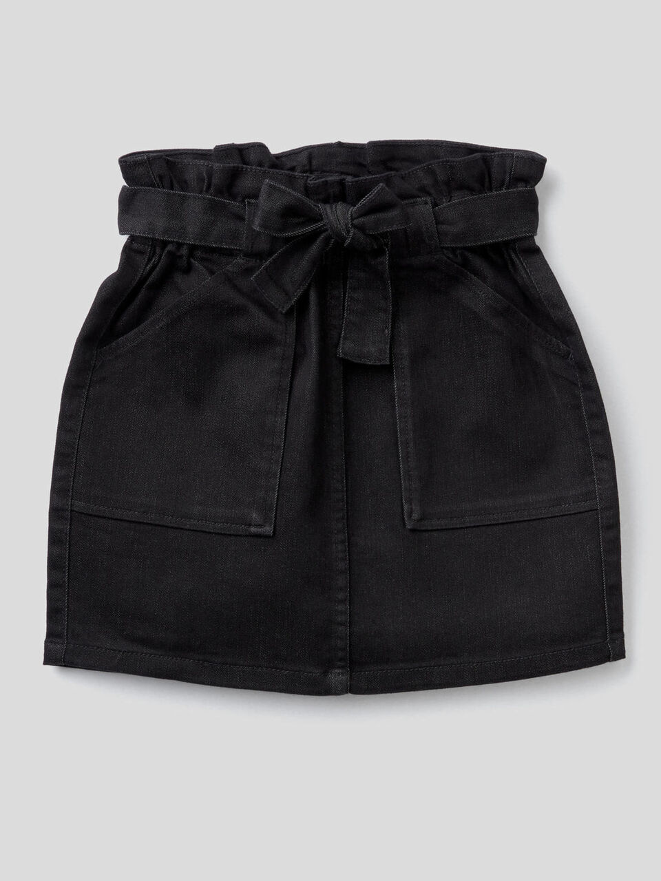 Paper bag skirt in stretch cotton image number 1