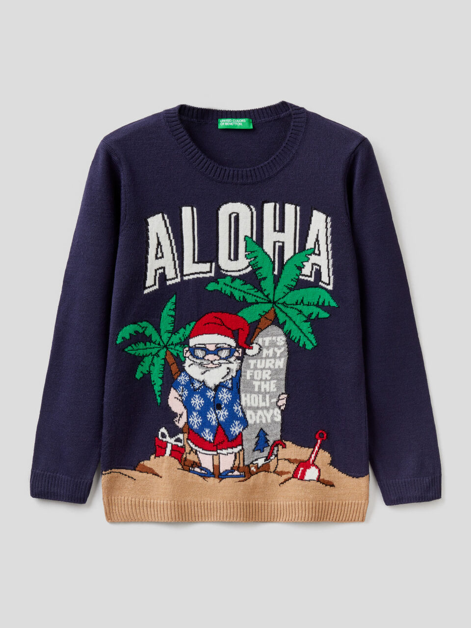 Sweater with inlaid design image number 1