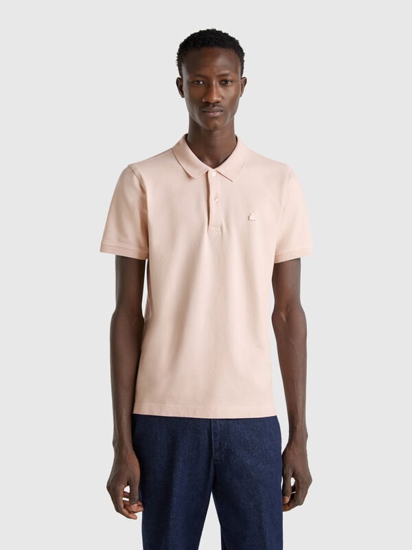 Powder pink slim fit polo Men