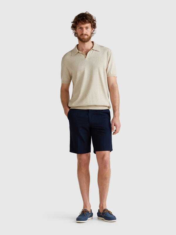 Chino bermuda shorts in canvas Men