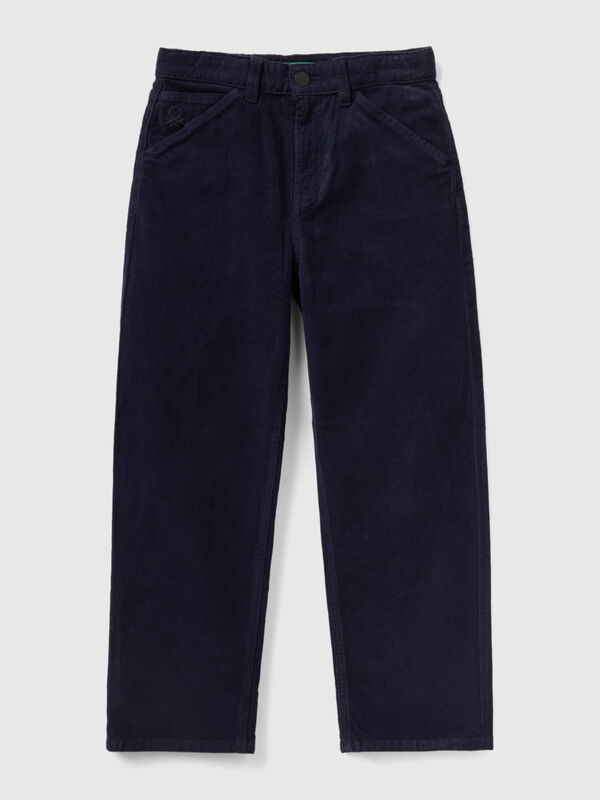 Worker-style velvet trousers
