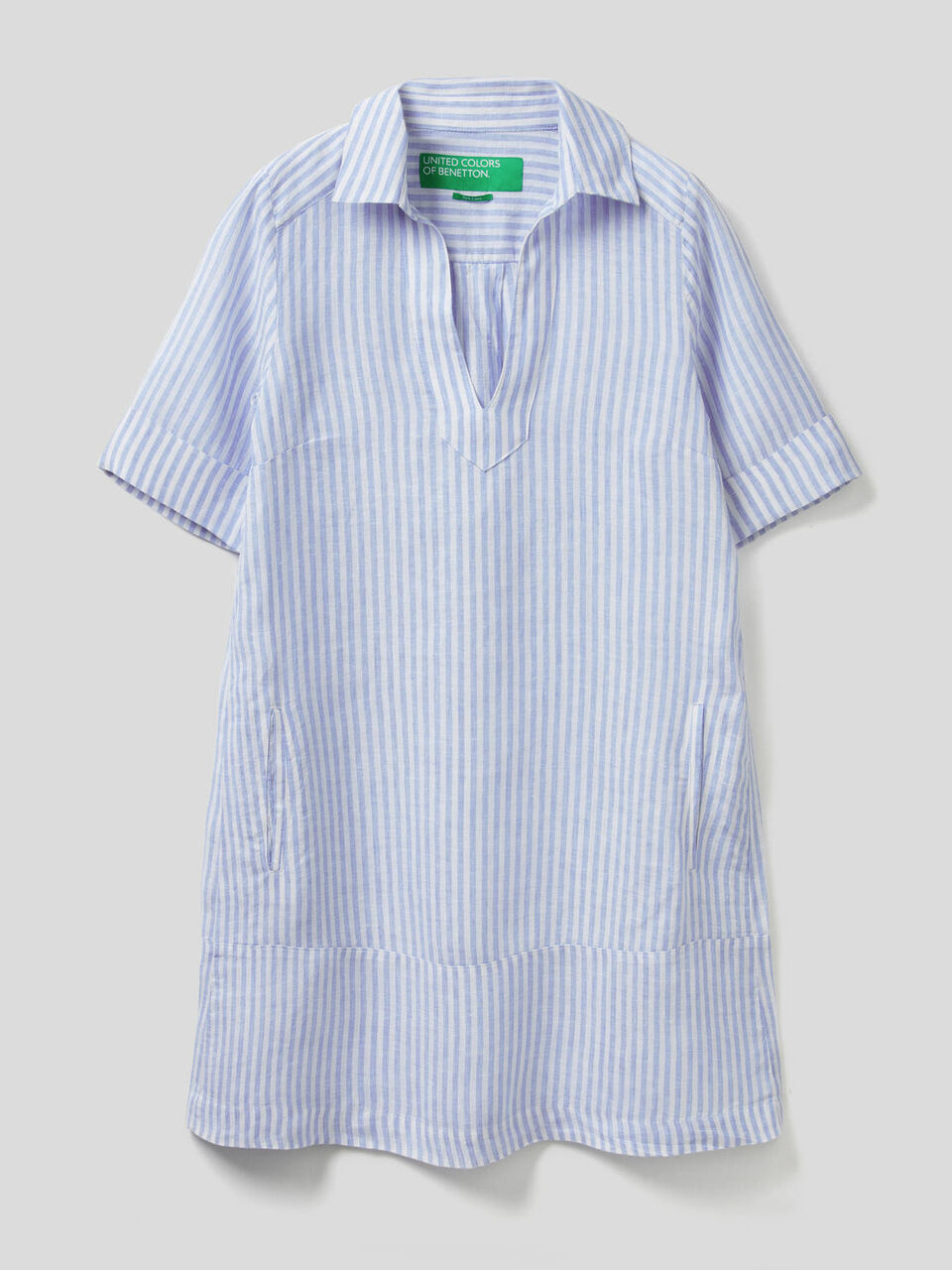 Short dress in 100% linen image number 1