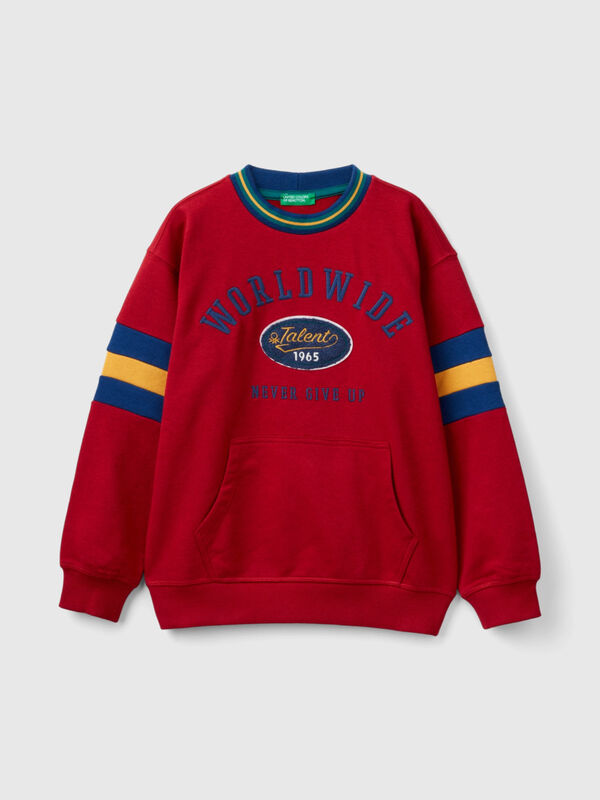 Sweatshirt with embroidery in cotton and viscose blend Junior Boy