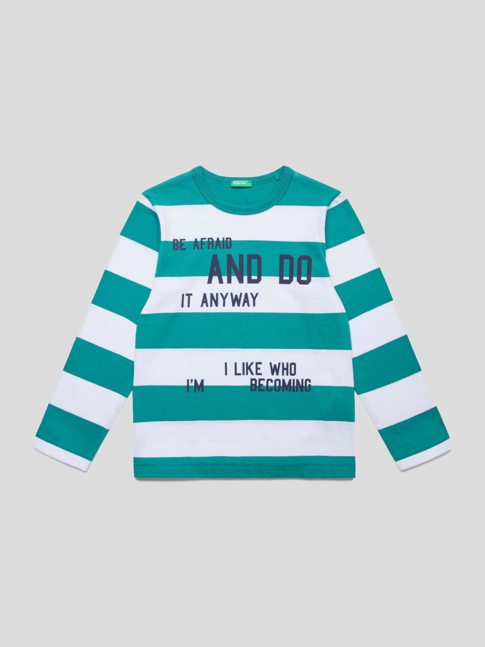 Striped t-shirt with writing image number 1