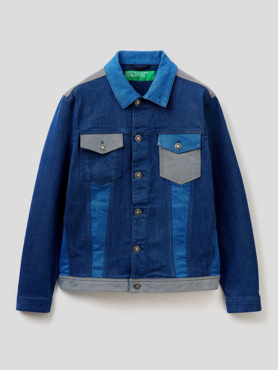 Jacket with patchwork jeans image number 1