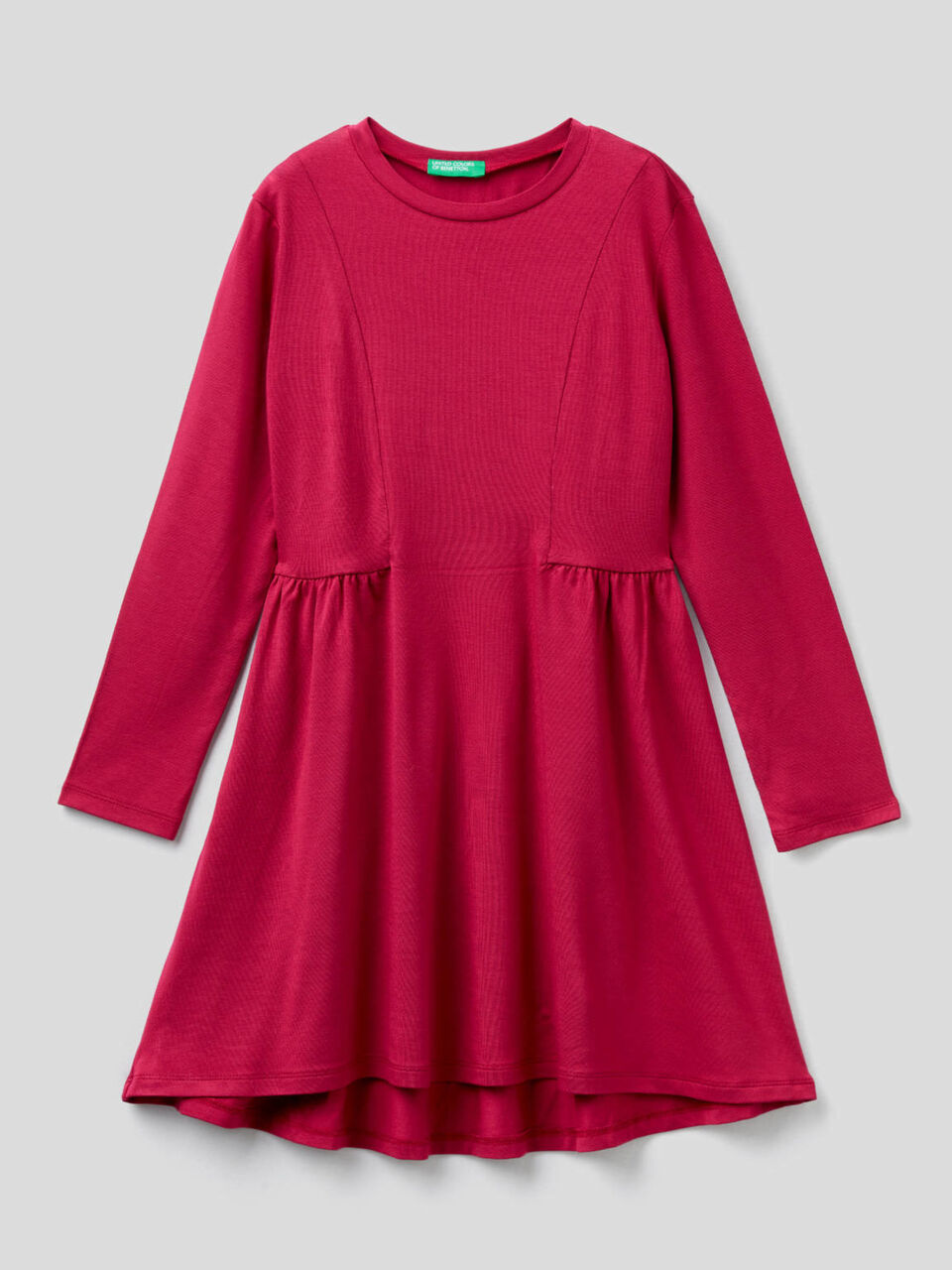 Long sleeve solid colored dress image number 1
