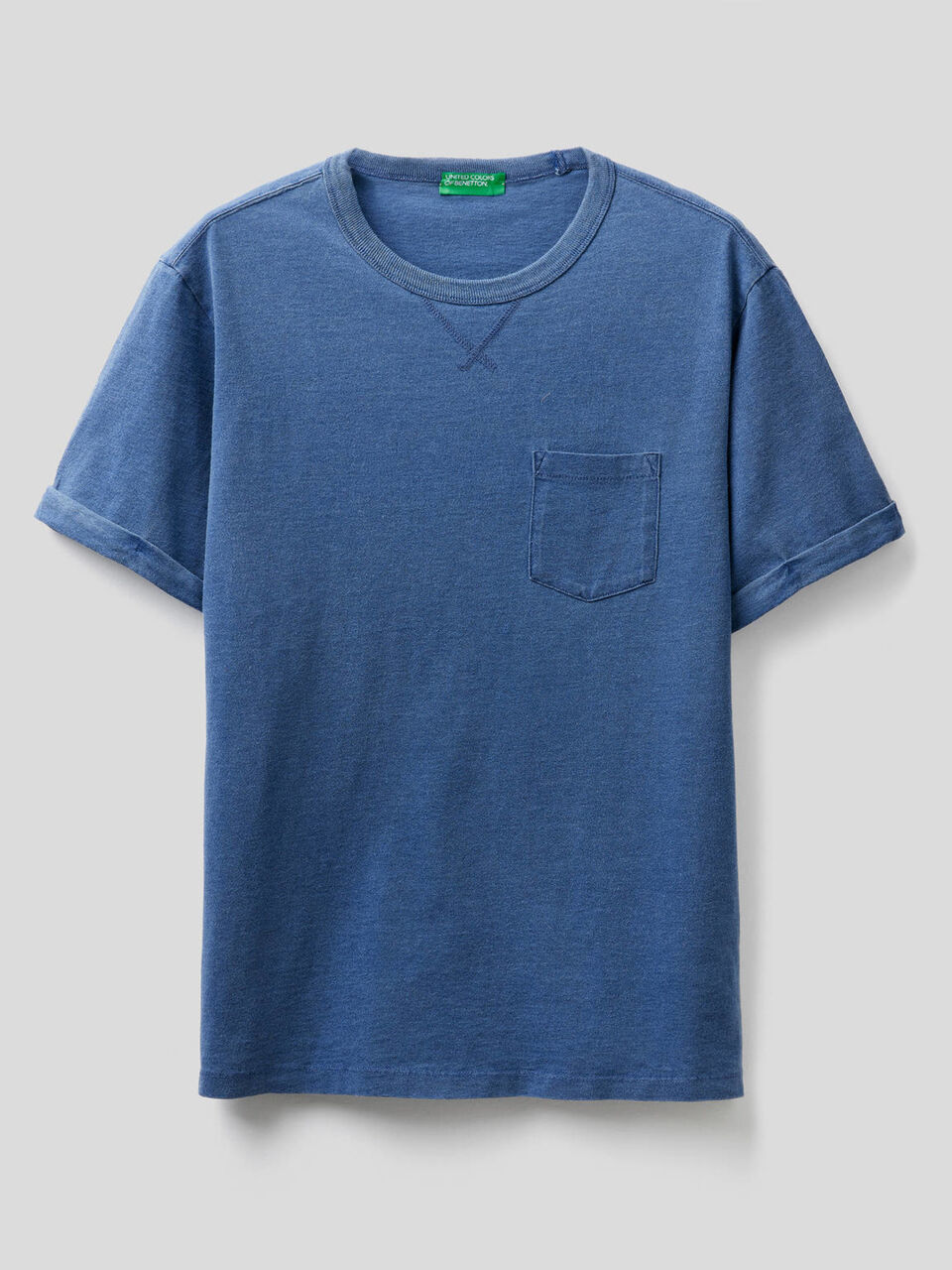 T-shirt in 100% cotton with worn look image number 1