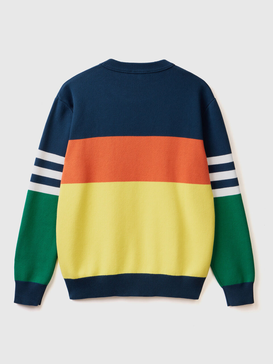 Color block sweater in cotton blend image number 2