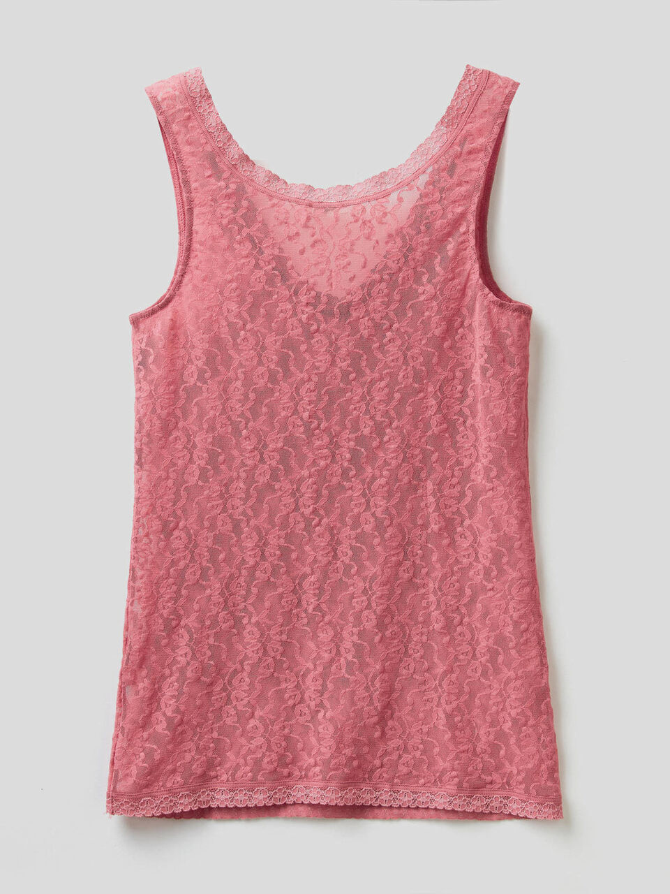 Tank top in elastic lace image number 2