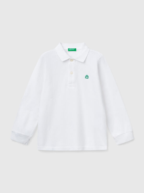 Long sleeve polo in cotton Junior Boy