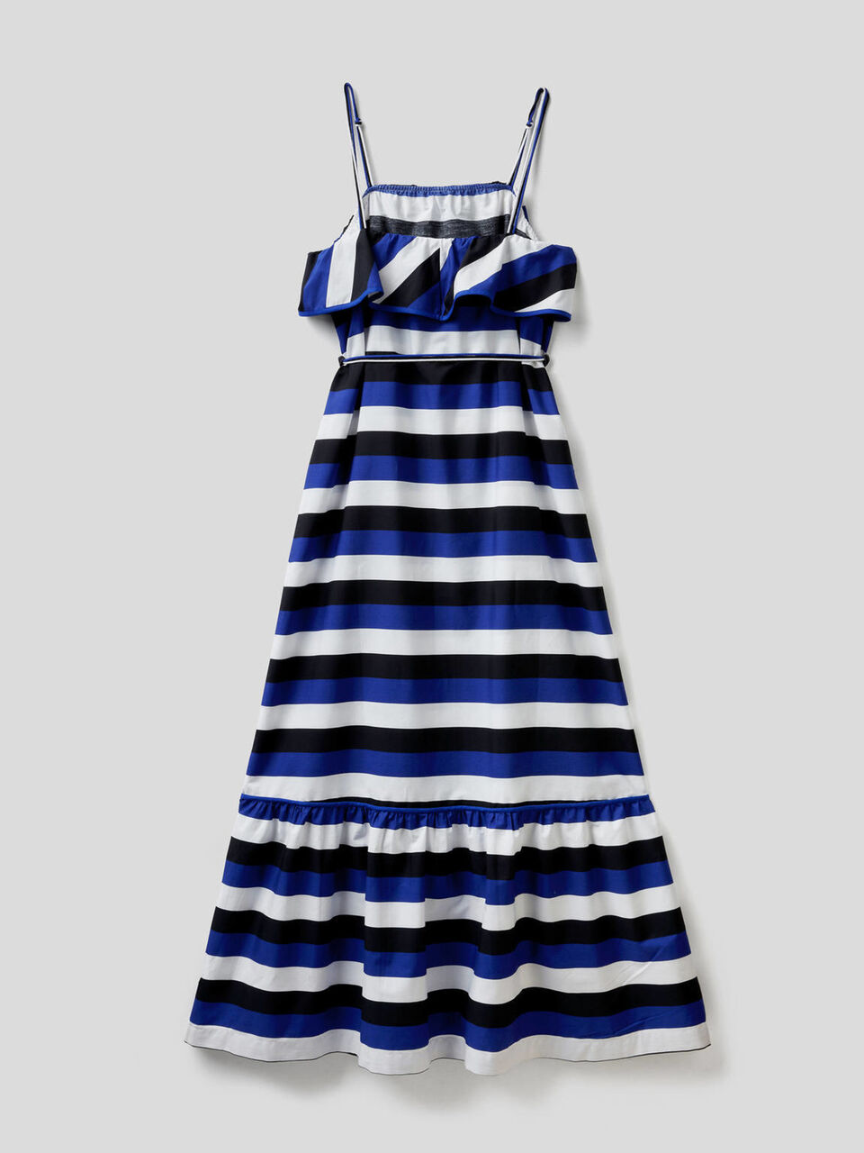 Maxi striped dress with frills image number 2