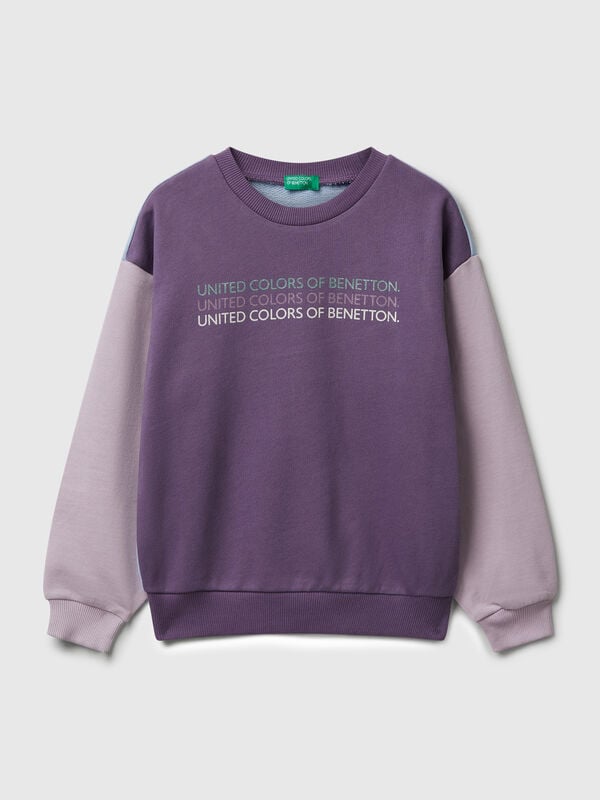 Sweatshirt with glittery logo print Junior Girl