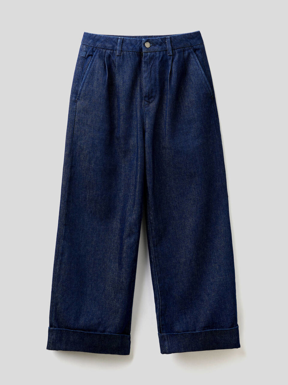 Culotte model denim trousers image number 1