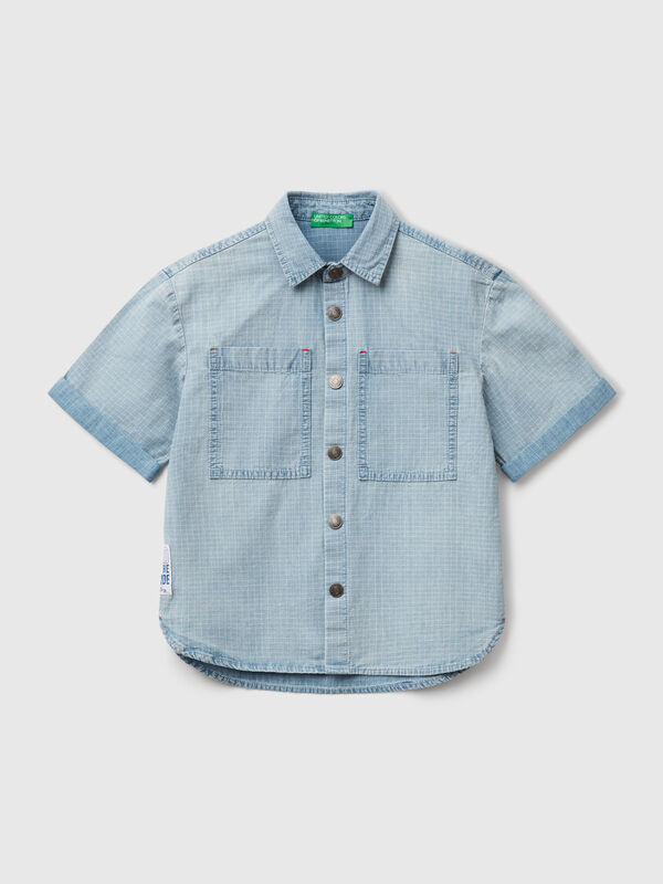 Check shirt with pockets Junior Boy