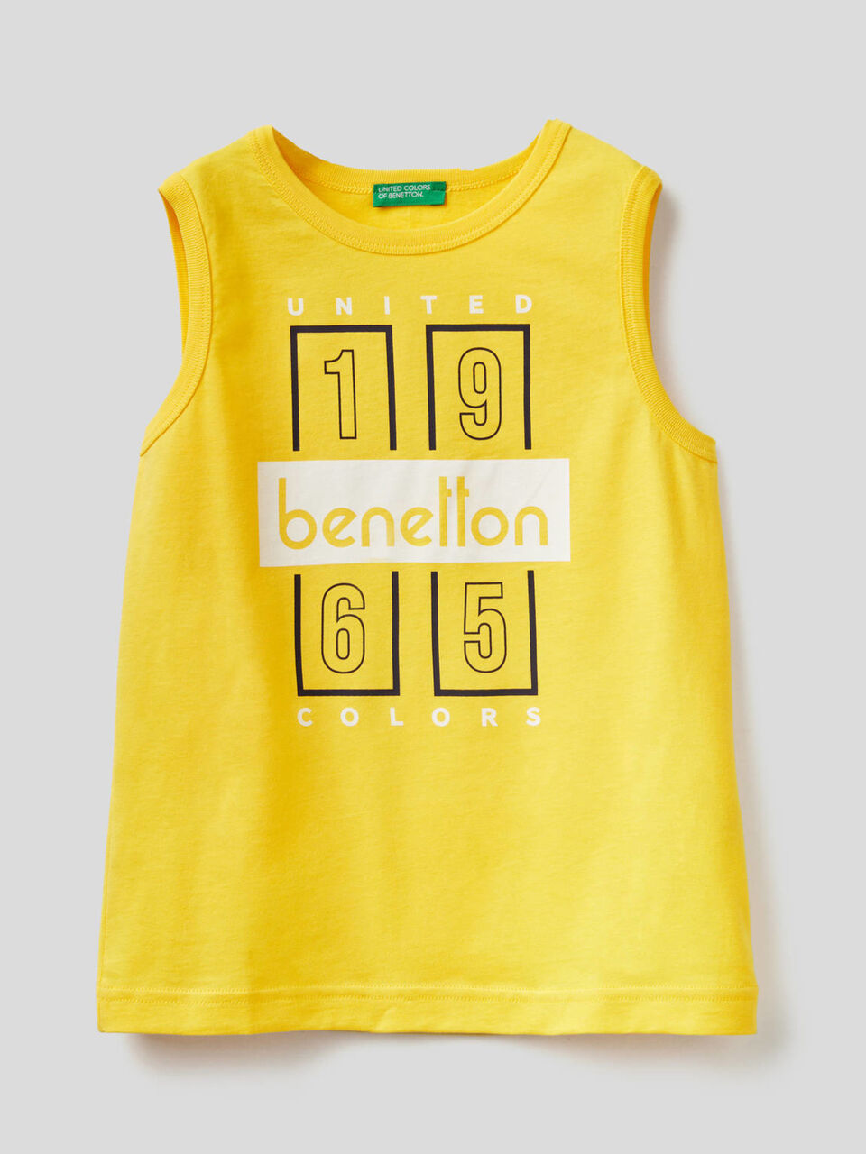 Sleeveless t-shirt with logo print image number 1