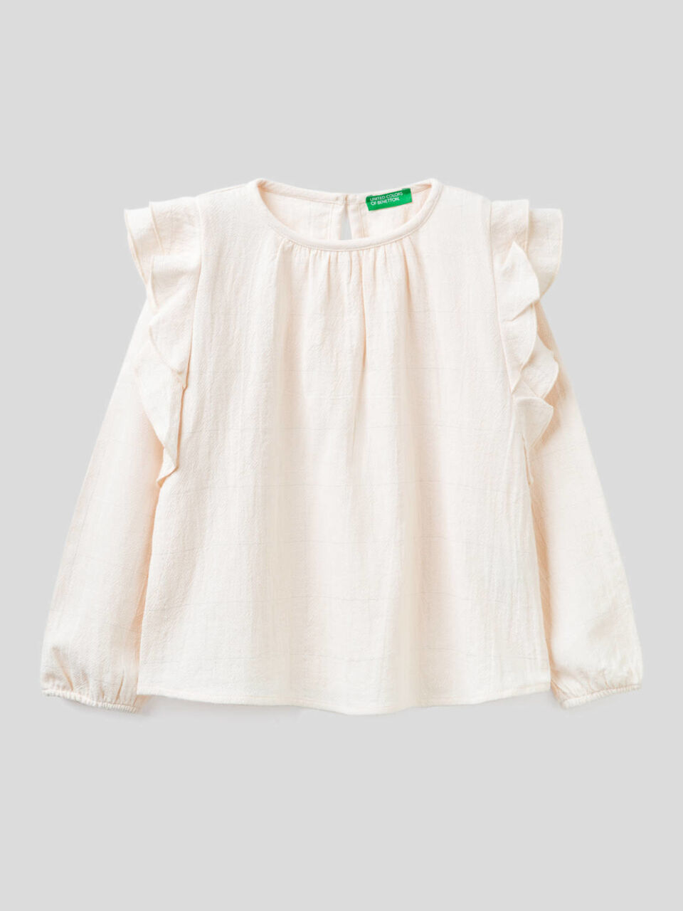 Check blouse with rouches image number 1