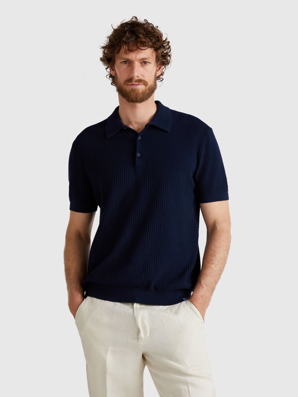 Short sleeve knit polo Men