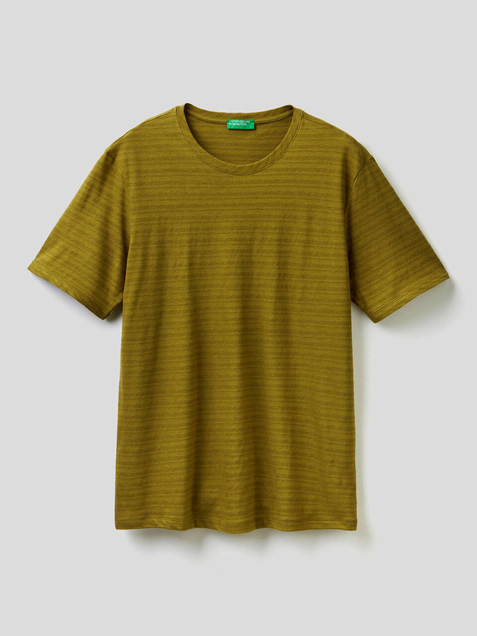 Striped t-shirt in linen blend image number 1