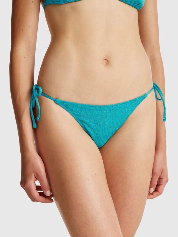 Animal print swim bottoms with lurex Women