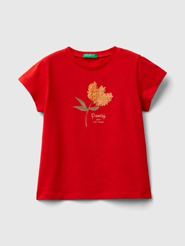 T-shirt with petal effect applique Junior Girl