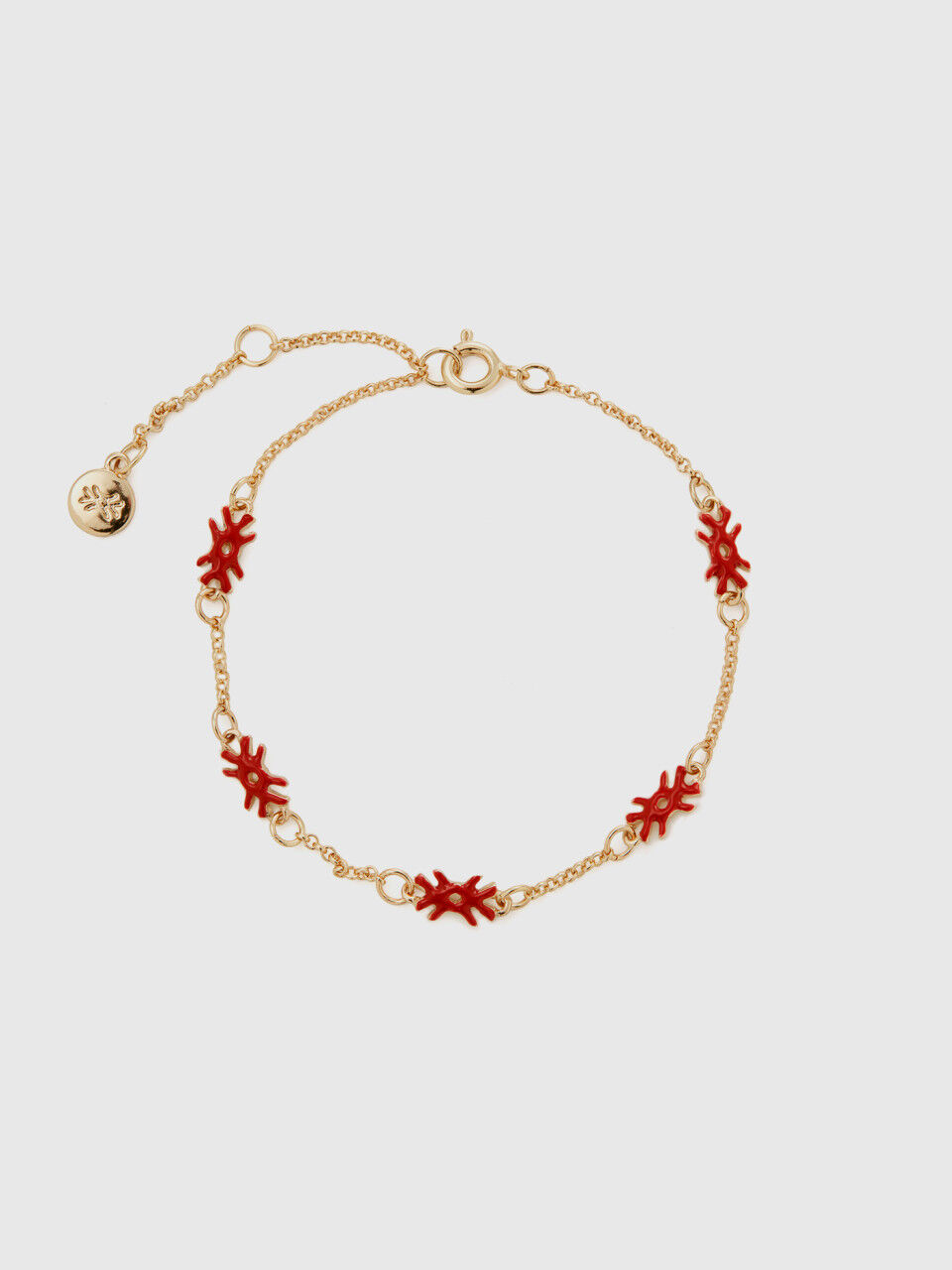 Bracelet with coral red logos
