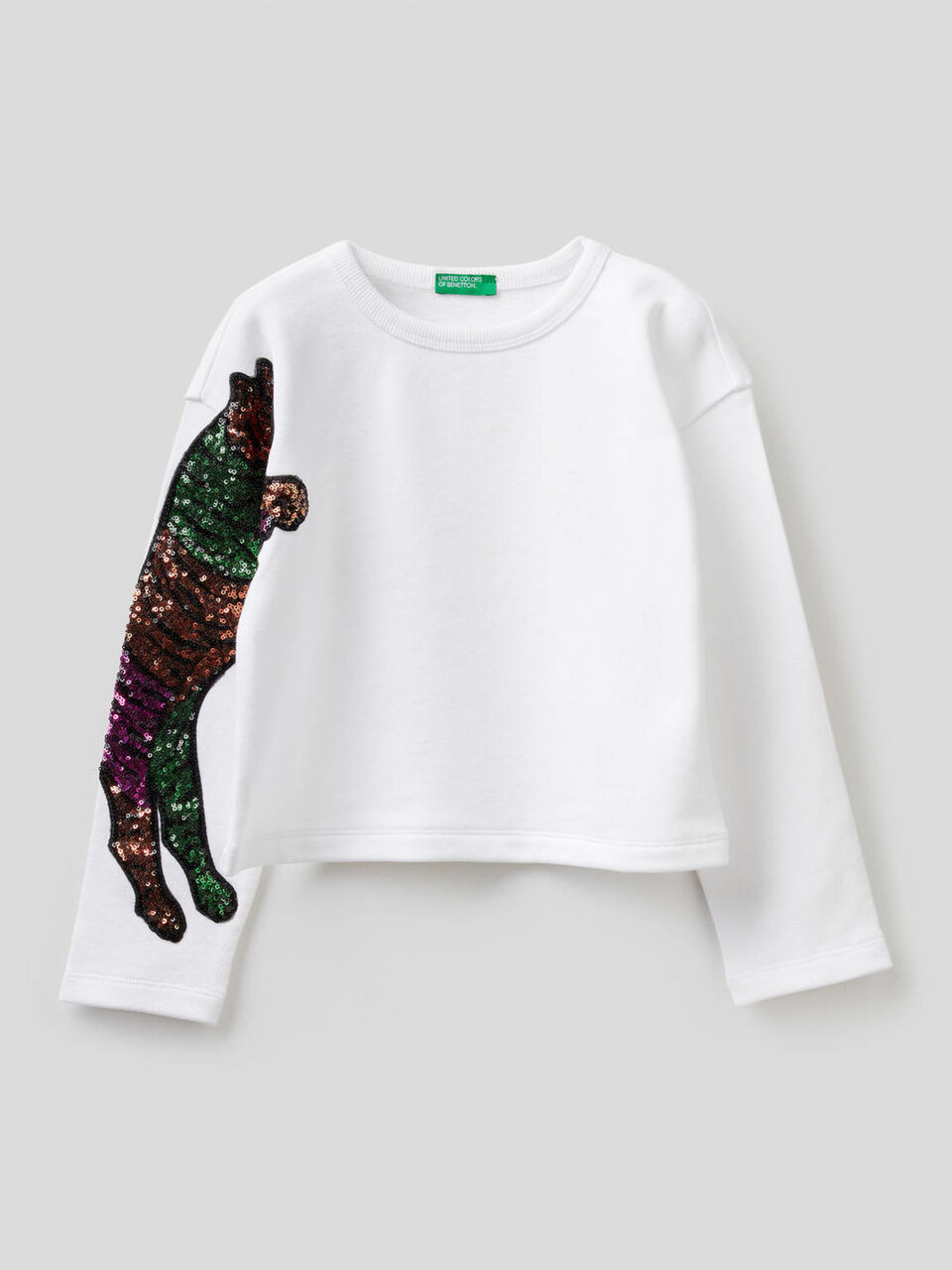 Sweatshirt in 100% cotton with sequins image number 1