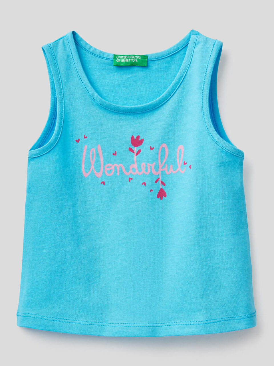 100% cotton tank top with print image number 1