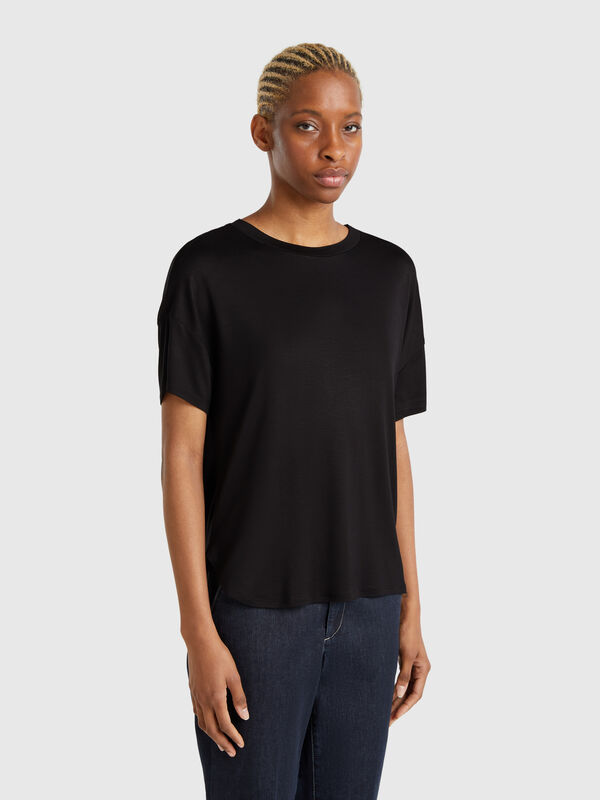 Slim fit t-shirt in stretch viscose Women