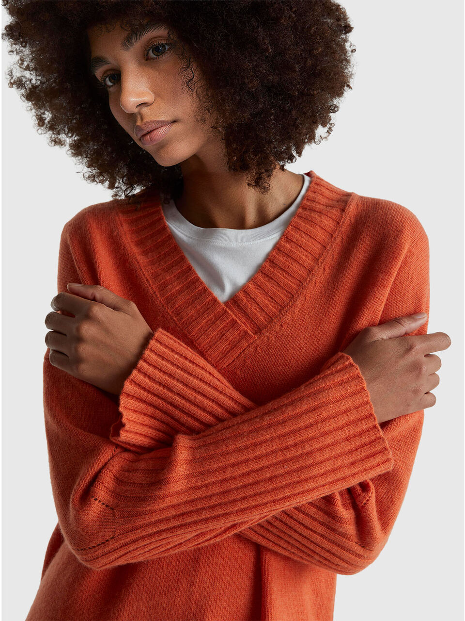 V NECK SWEATER L/S Women image number null