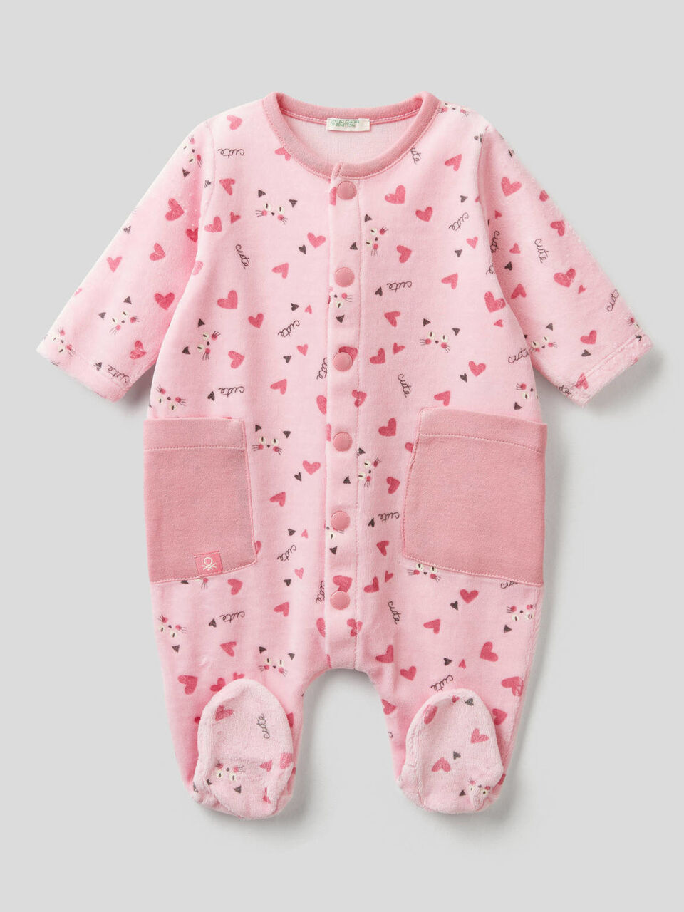 Patterned onesie in soft chenille image number 1