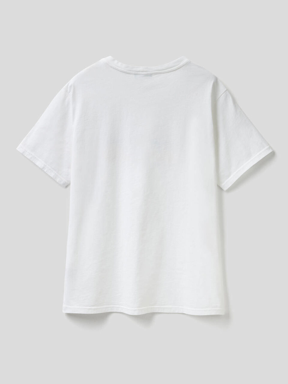 White t-shirt in pure cotton with print image number 2