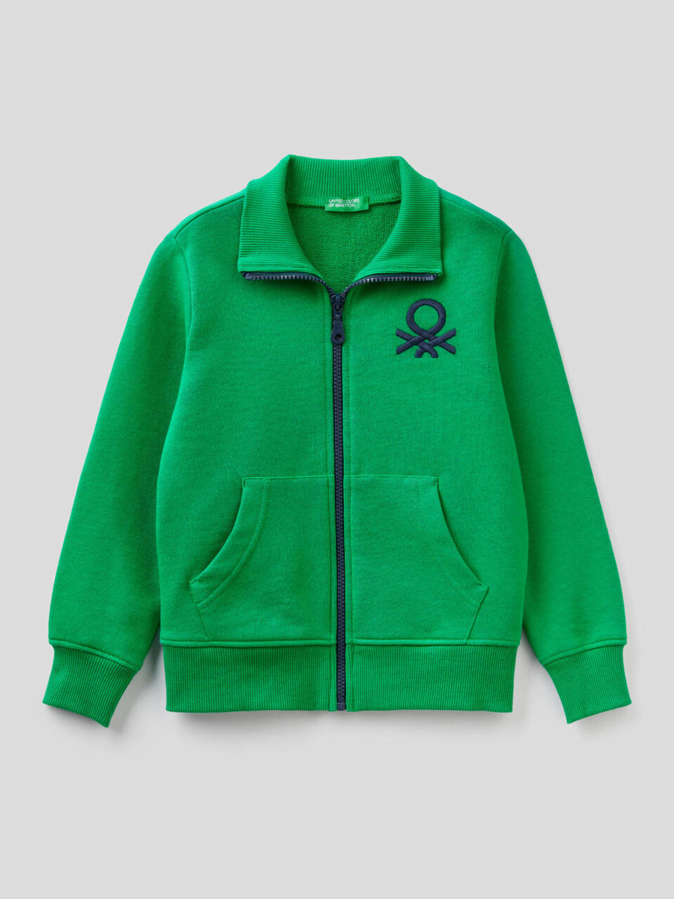 Sweatshirt with zip and embroidered logo image number null