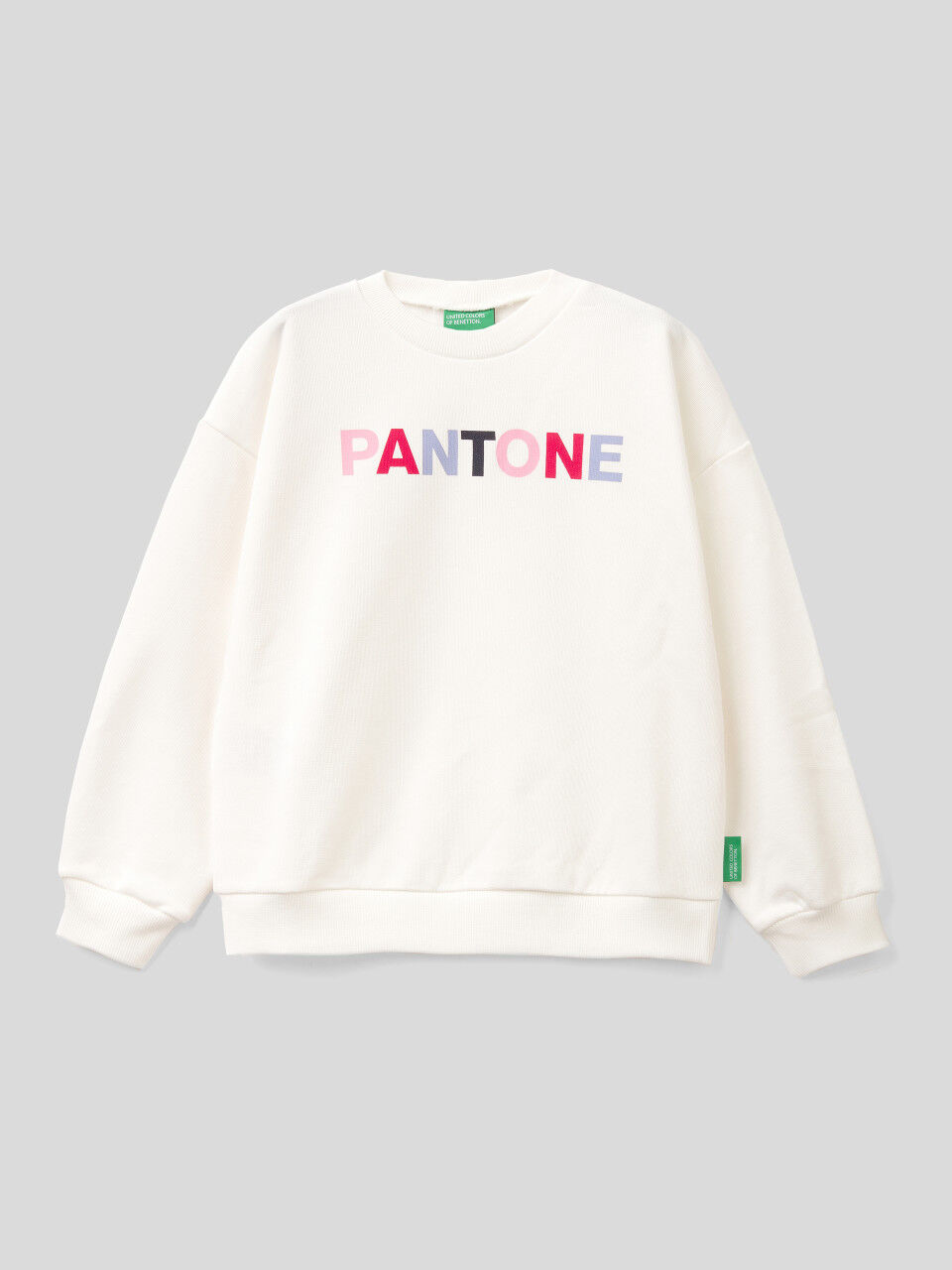 BenettonxPantone™ white crew neck sweatshirt