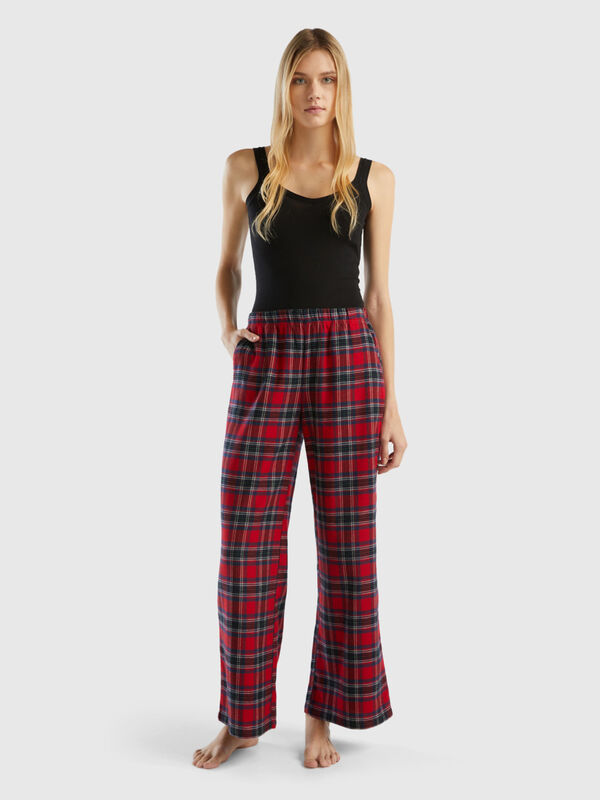 Tartan palazzo bottoms
