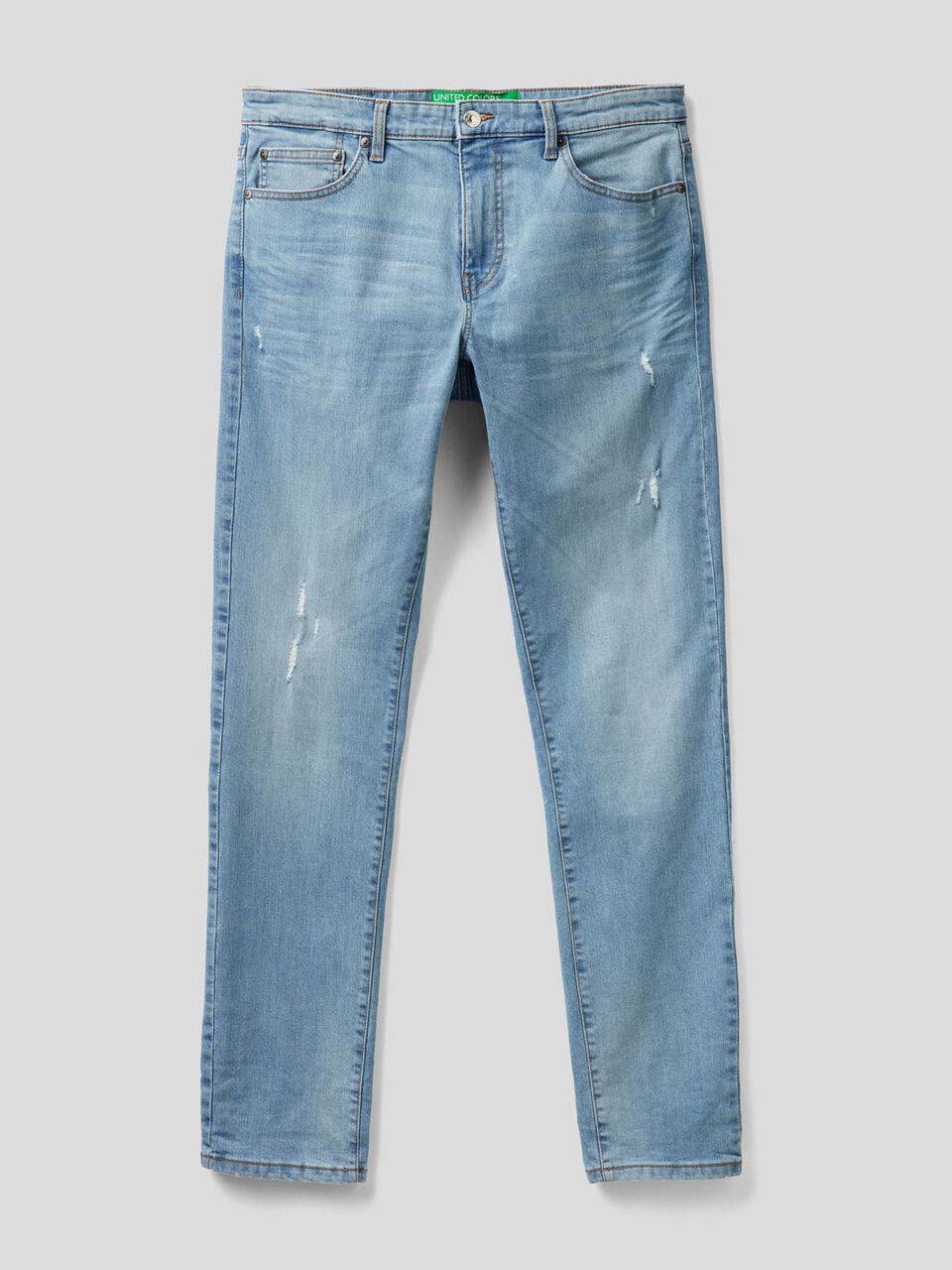 Straight leg jeans in stretch cotton image number 1