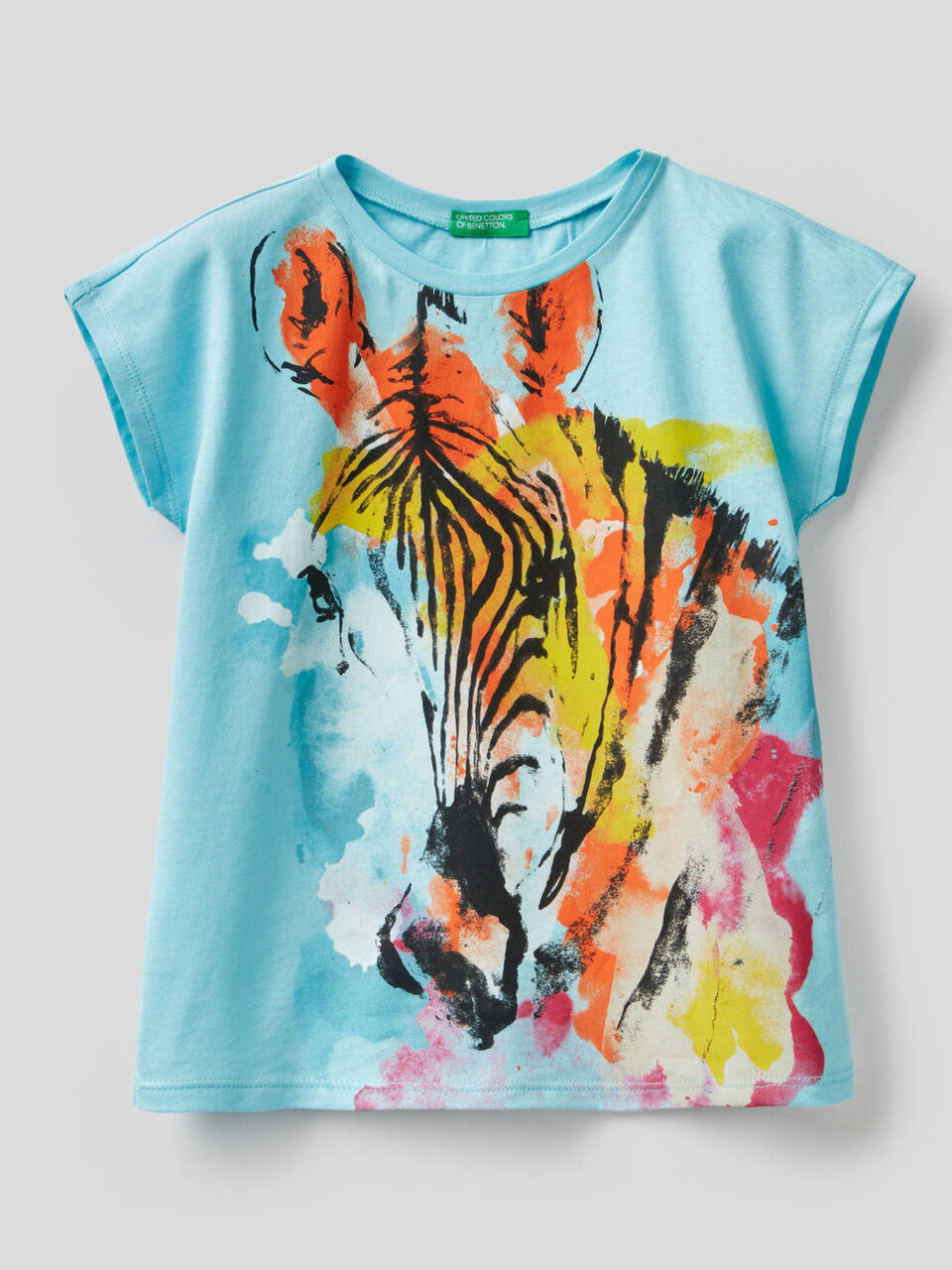 T-shirt with multicolor zebra print image number 1