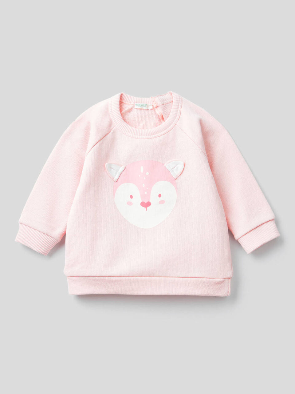 Organic cotton sweatshirt with animal print image number 1