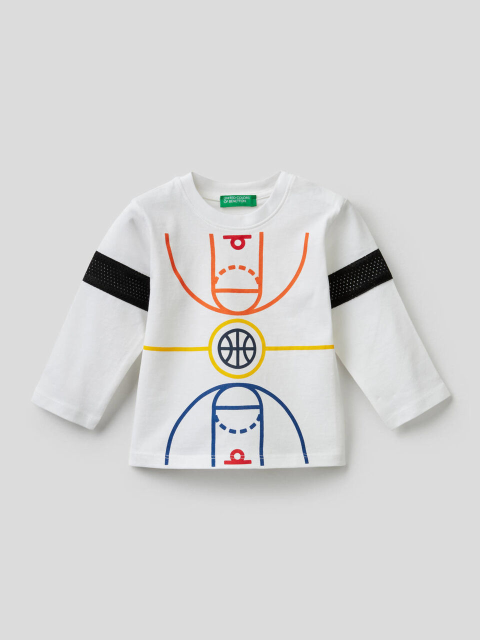 Long sleeve t-shirt with mesh insert image number 1